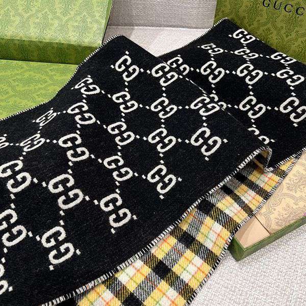 すぐ届 グッチ GGロゴ  ウール マフラー パロディ gus45238