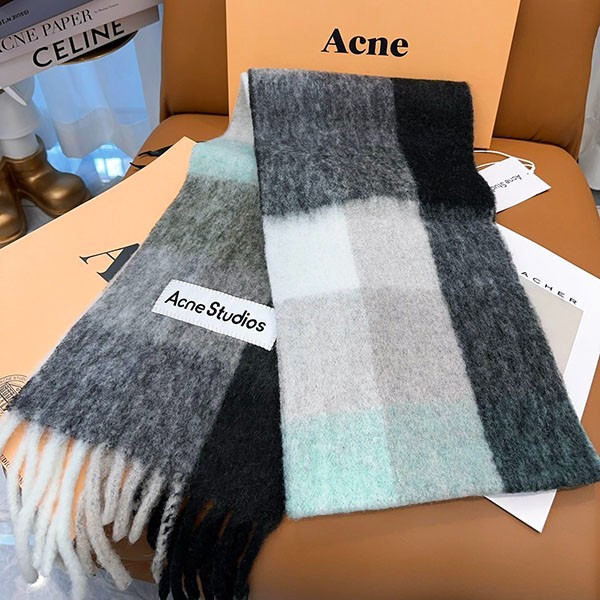 ◆完売間近!◆アクネストゥディオズ 偽物 モヘアチェックスカーフ acg00188