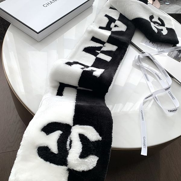 【高級感のあるカシミヤ素材♡】シャネル マフラー パロディ AA7834 B06520