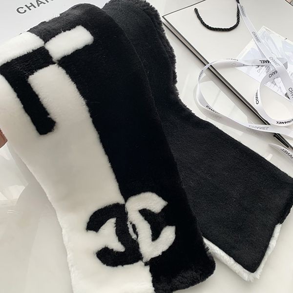 【高級感のあるカシミヤ素材♡】シャネル マフラー パロディ AA7834 B06520