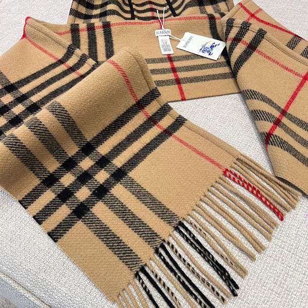 高品質♪♪♪バーバリー ウール カシミヤ フーデッド マフラー 偽物 80767951