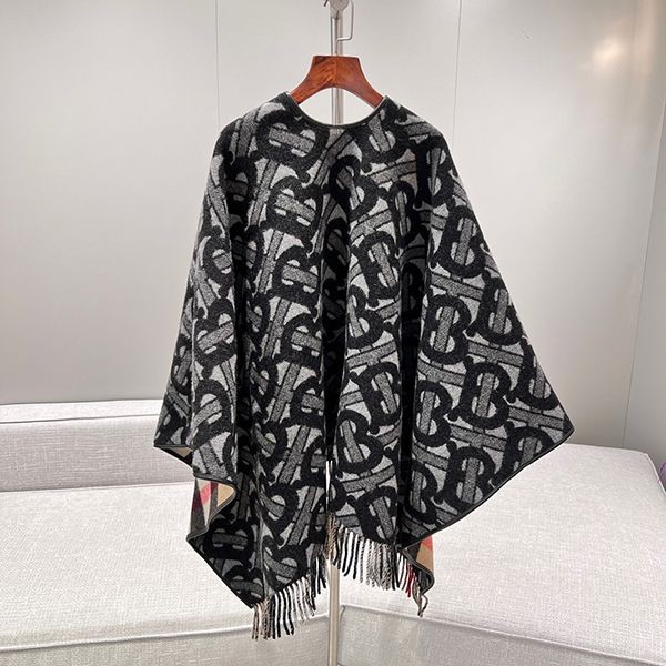 限定希少♪バーバリー ウールカシミア リバーシブル ケープ 偽物 8042219