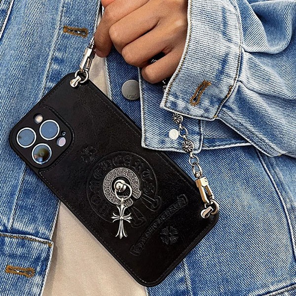 クロムハーツ iphoneケース コピー CHクロス アイフォンケース チェーン Kus78254