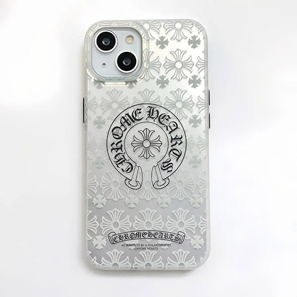クロムハーツ iphoneケース 14 コピー CHクロス ホワイトスマホケース Kuo20432