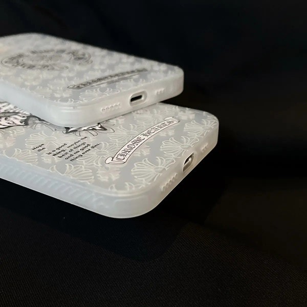 クロムハーツ iphoneケース 14 コピー CHクロス ホワイトスマホケース Kuo20432