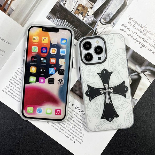 クロムハーツ iphoneケース 14 コピー CHクロス ホワイトスマホケース Kus97845