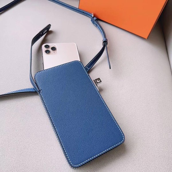 エルメス コピー スマホショルダー Hac aBox ブルー エプソン シルバー H084162