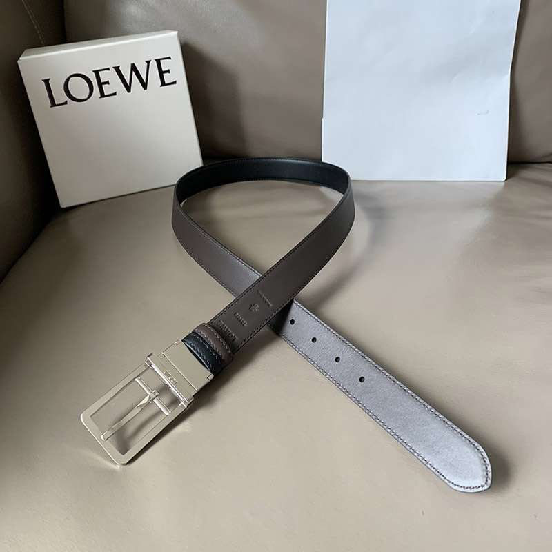 【ロエベ】カーフレザー アナグラムバックルリバーシブルベルト 送料込 loo43892