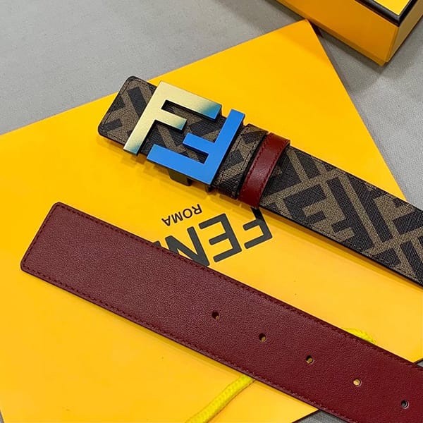 送料無料フェンディ リバーシブルラウンド FFベルト コピー 35mm 2色 fem67854