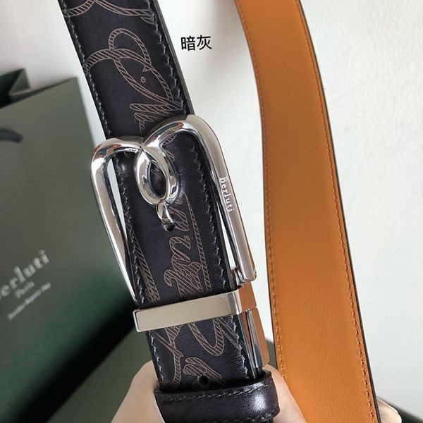 定番 【ベルルッティ コピー】刻印入り リバーシブル ベルト ベネチアレザー製 bek77044