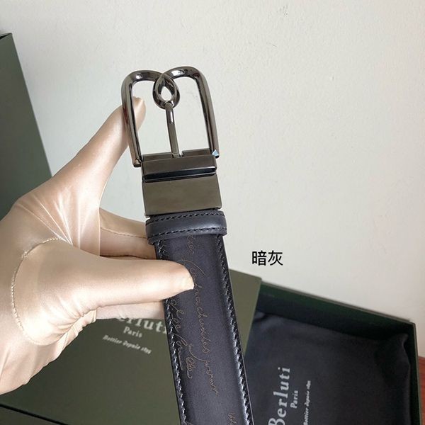 【ベルルッティ ベルト 偽物】刻印入り リバーシブル ベルト ベネチアレザー製 bef77754