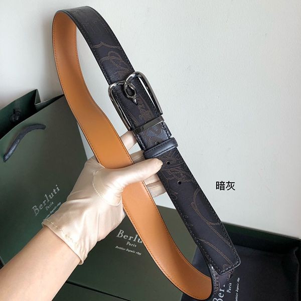 【ベルルッティ ベルト 偽物】刻印入り リバーシブル ベルト ベネチアレザー製 bef77754