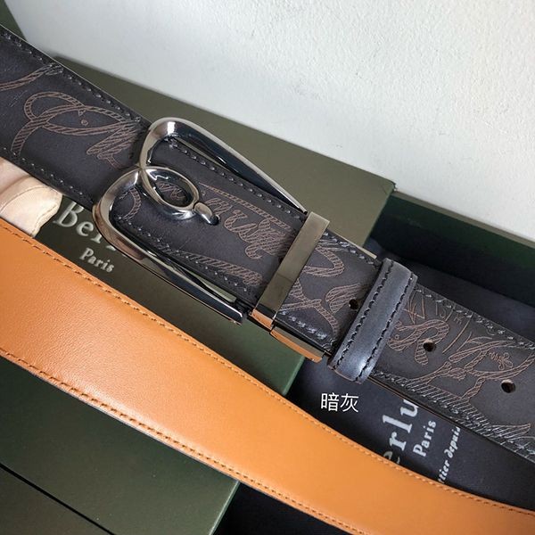 【ベルルッティ ベルト 偽物】刻印入り リバーシブル ベルト ベネチアレザー製 bef77754