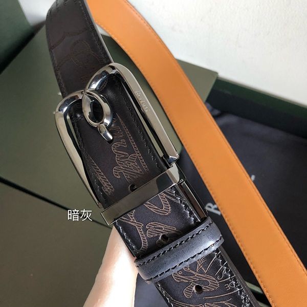 【ベルルッティ ベルト 偽物】刻印入り リバーシブル ベルト ベネチアレザー製 bef77754