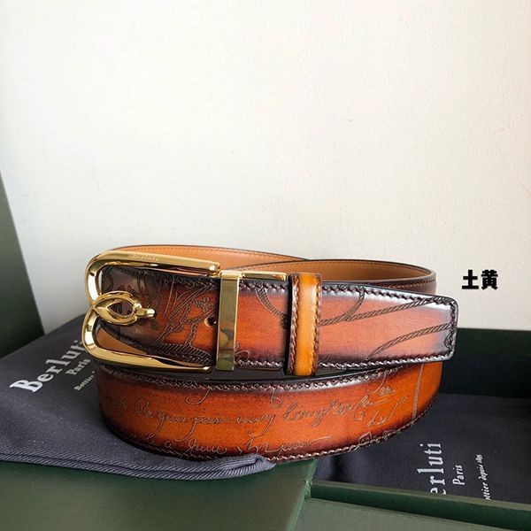 目を惹く逸品！【ベルルッティ】刻印入り リバーシブル ベルト ベネチアレザー製 beg52949