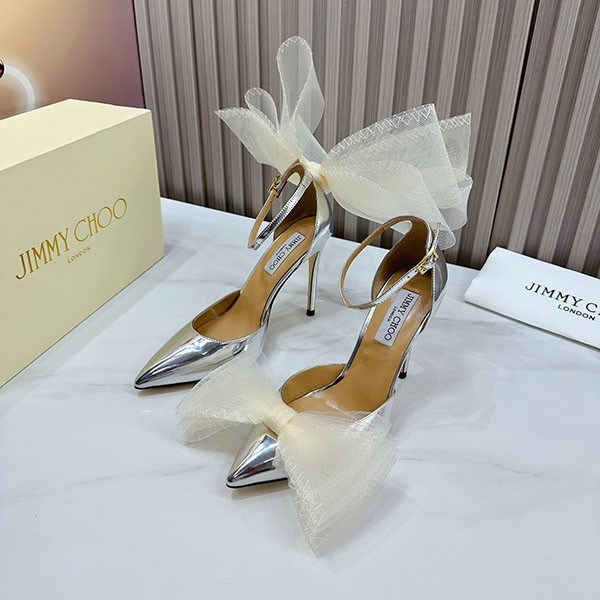 【ジミーチュウ コピー】Averly 100 bow-detailed satin pumps jim16398