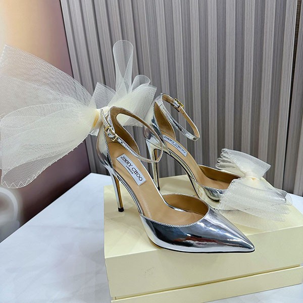 【ジミーチュウ コピー】Averly 100 bow-detailed satin pumps jim16398