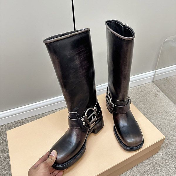 【大特価】ミュウミュウ クワドラプルバックルロングブーツ コピー myn77121