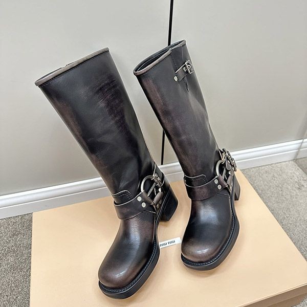 【大特価】ミュウミュウ クワドラプルバックルロングブーツ コピー myn77121