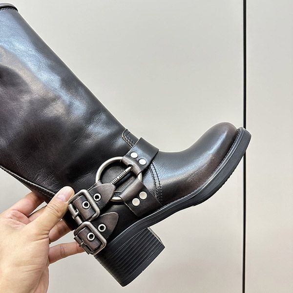 【大特価】ミュウミュウ クワドラプルバックルロングブーツ コピー myn77121
