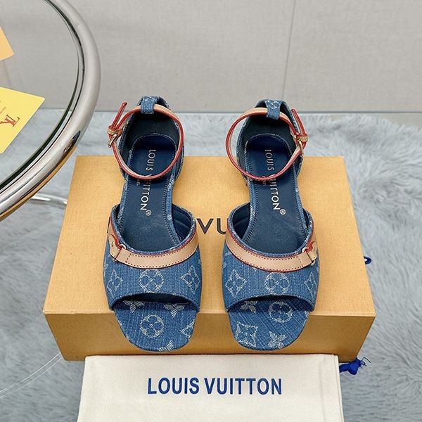 ☆超人気☆【24SS/モノグラム×デニム】ルイヴィトン フラットサンダル コピー 1ACMOR