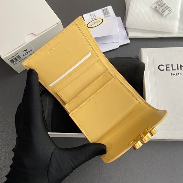 ☆超人気☆セリーヌ n級品 スモールウォレット トリオンフ 財布 オリーブ Cek90562