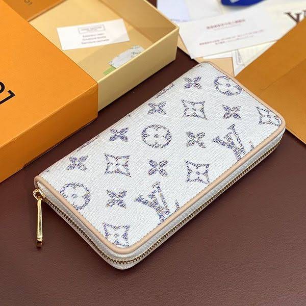 ルイヴィトン 長財布 n級 刺繍 モノグラム ツイード M83456