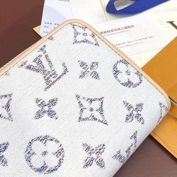 ルイヴィトン 長財布 n級 刺繍 モノグラム ツイード M83456