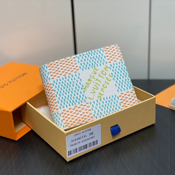 【爽やかで夏らしい★】ルイヴィトン ダミエ カードケース 折りたたみ財布 長財布 コピー 3仕様 n40678