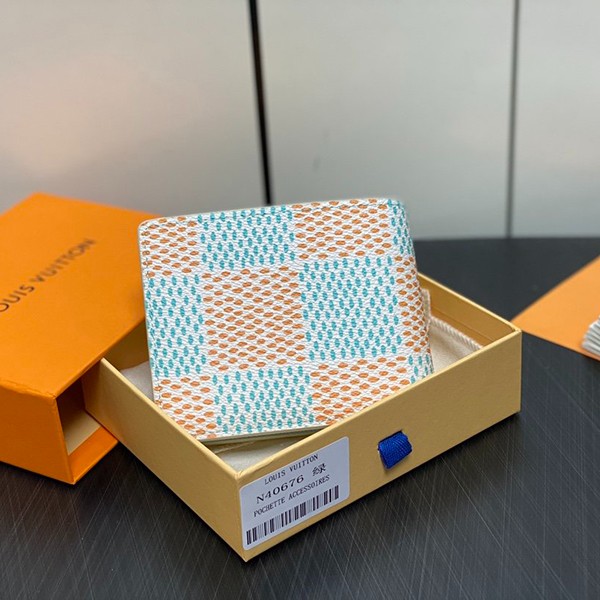 【爽やかで夏らしい★】ルイヴィトン ダミエ カードケース 折りたたみ財布 長財布 コピー 3仕様 n40678