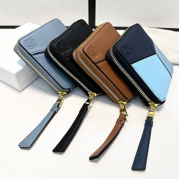 ☆超人気☆ロエベ パチモン パズル ジップアラウンド財布 ブルーマルチ 4色 lod01605