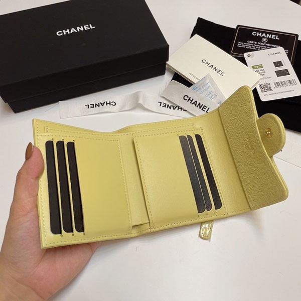 【新色♡】シャネル コピー 三つ折りフラップウォレット パープル 4色 shk15984