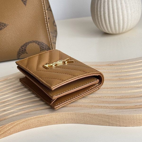 サンローラン YSL金ロゴ オリガミ 偽物 マトラッセ ミニ財布 Sal00366