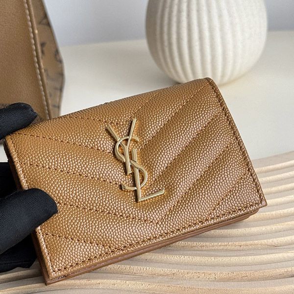 サンローラン YSL金ロゴ オリガミ 偽物 マトラッセ ミニ財布 Sal00366