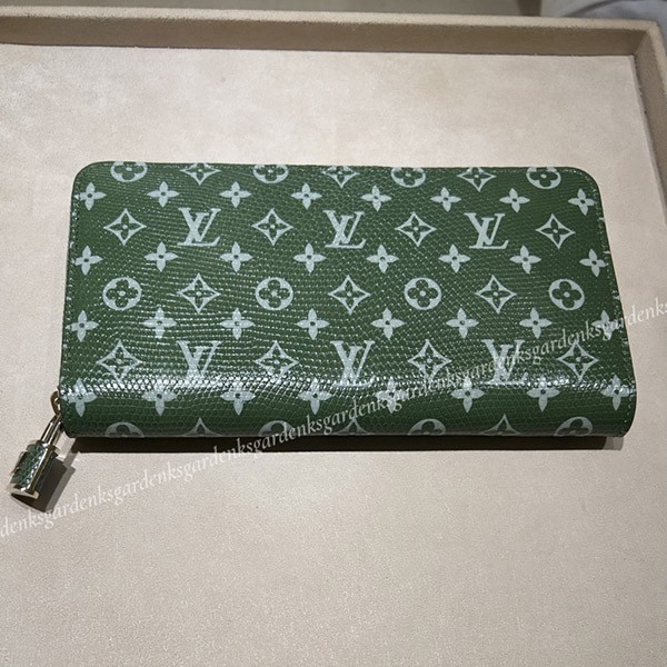 希少！すぐ届く！ルイヴィトン LV リザード ジッピーウォレット 南京錠付き N96955