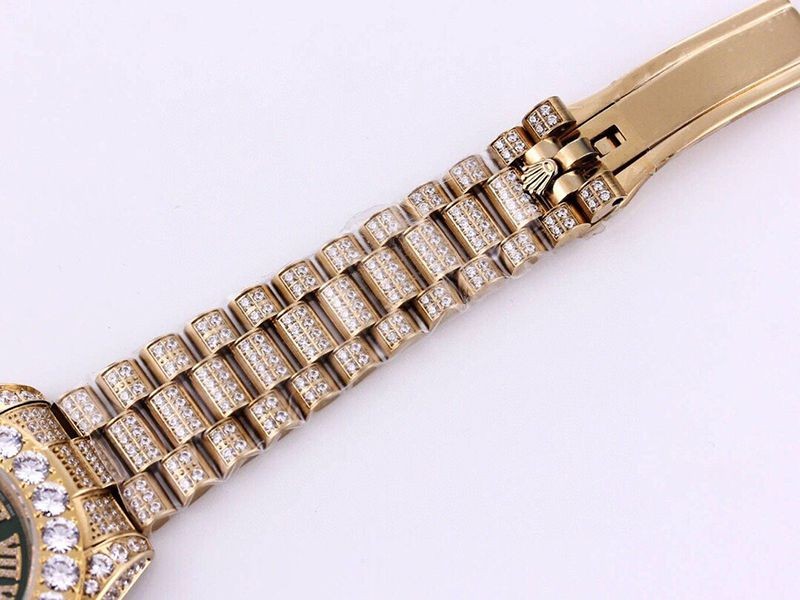 追跡付き発送 ロレックス 腕時計 スーパーコピー デイトジャスト 41mm  グリーン 全面ダイヤ メンズ  rom20696