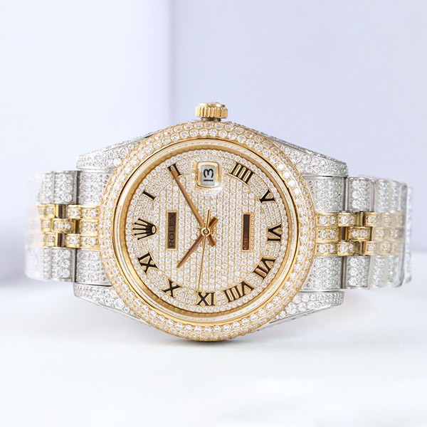 【日本未発売】ロレックス 時計 スーパーコピー デイトジャスト 41MM エナメル ダイヤモンドベゼル 18K rof46622