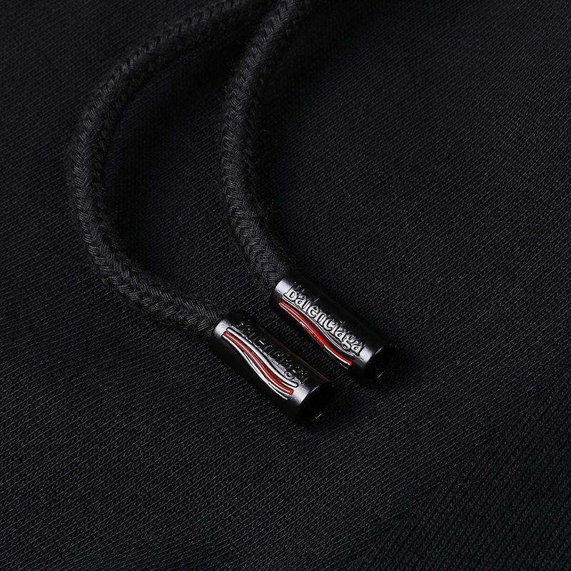 目を惹くカラーバレンシアガ 偽物 Political Campaign Sweat パンツ★カーリーフリース　ブラック bav26689