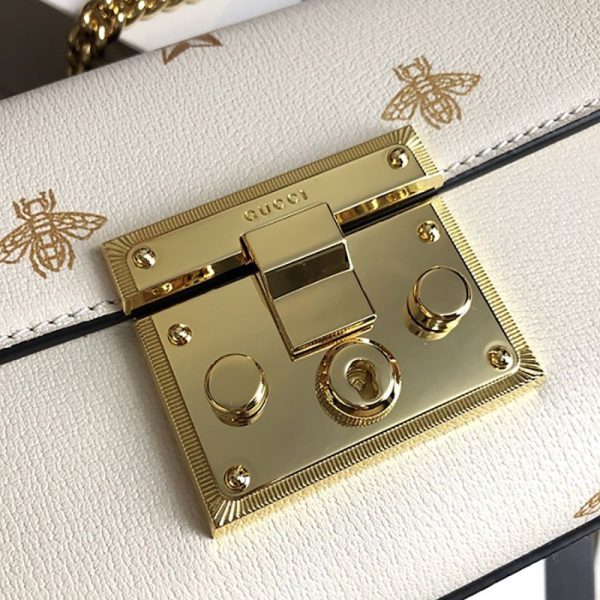 【グッチ】Padlock☆ビー&スター レザースモールショルダーバッグ偽物432182 DJ2LG 8711 - 画像 (3)