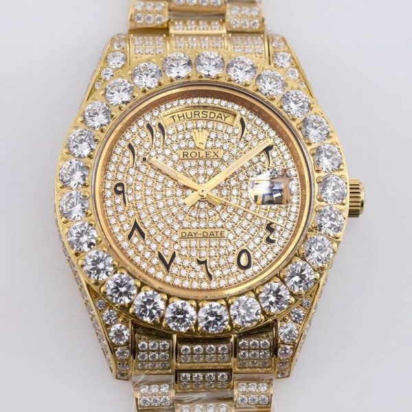 欲しい♡超限定♪ ロレックス 偽物 時計 デイデイト 39MM メンズ シャンパン 全面ダイヤド rob94991 - 画像 (9)