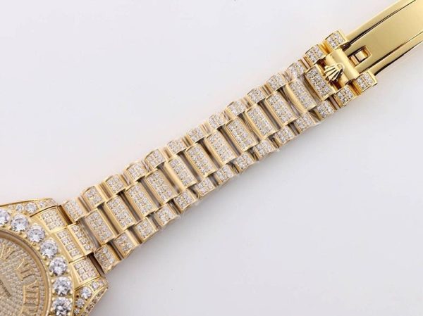 人気No1 ロレックス スーパーコピー 腕時計 デイデイト 39MM メンズ シャンパン 全面ダイヤド ros21771 - 画像 (7)