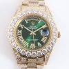 《大人気》ロレックス コピー 時計 デイデイト 39MM 全面ダイヤ メンズ グリーン roa78795 - 画像 (4)