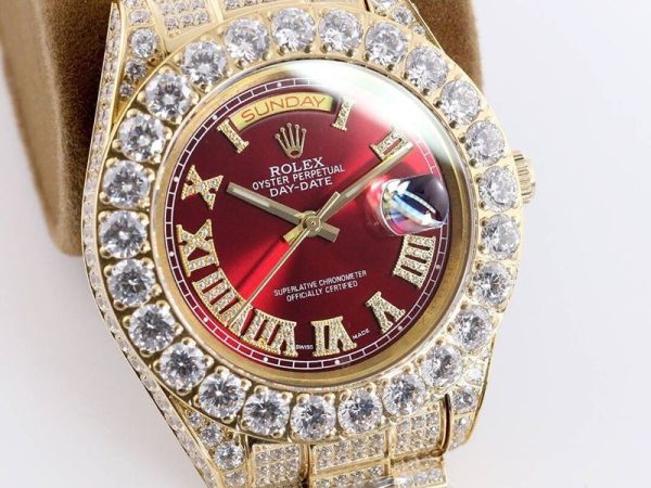 関税負担なしロレック 時計 偽物 ス デイデイト 39MM メンズ レッド ダイヤモンドベゼル rol61381 - 画像 (3)