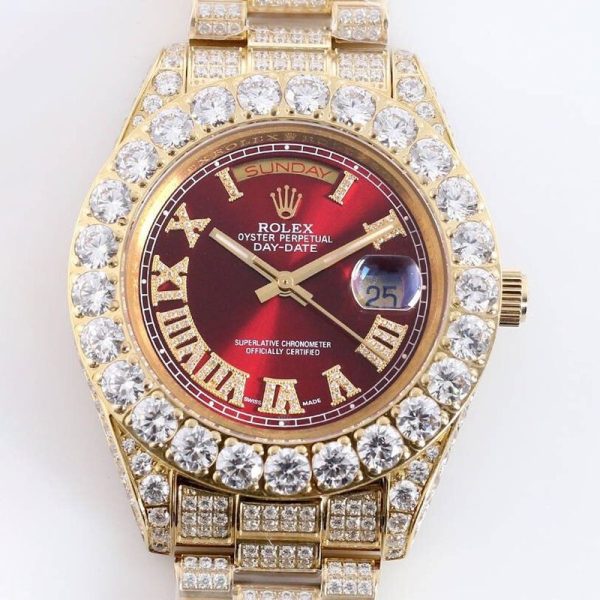 関税負担なしロレック 時計 偽物 ス デイデイト 39MM メンズ レッド ダイヤモンドベゼル rol61381 - 画像 (4)