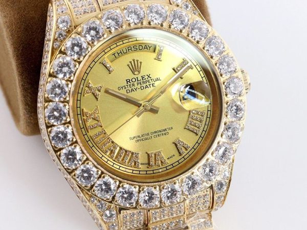 目を惹くカラー ロレックス 時計 スーパーコピー 39MM メンズ ダイヤモンドベゼル デイデイト roc18378 - 画像 (3)