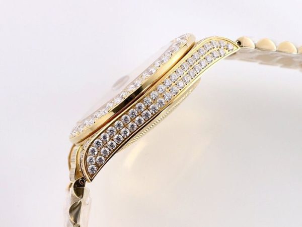 目を惹くカラー ロレックス 時計 スーパーコピー 39MM メンズ ダイヤモンドベゼル デイデイト roc18378 - 画像 (6)