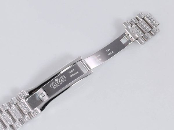 限定 ロレックス 時計 偽物 39MM メンズ ホワイト 全面ダイヤ デイデイト roj31634 - 画像 (8)