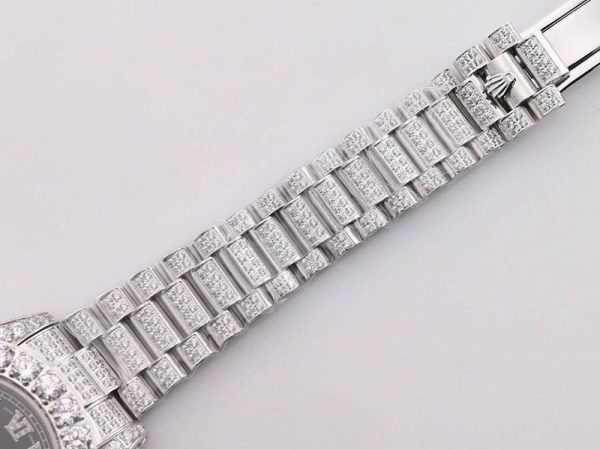 送料込 ロレックス 時計 コピー 39MM メンズ シルバー 全面ダイヤ デイデイト rom34702 - 画像 (7)