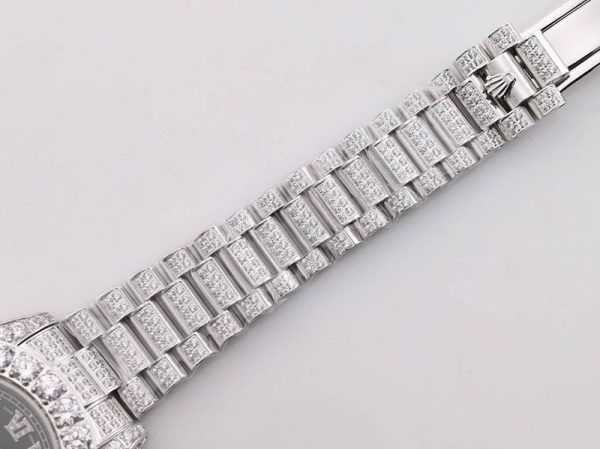 秋冬新作ロレックス 腕時計 コピー 39MM メンズ ブルー 全面ダイヤ デイデイト roj27637 - 画像 (7)