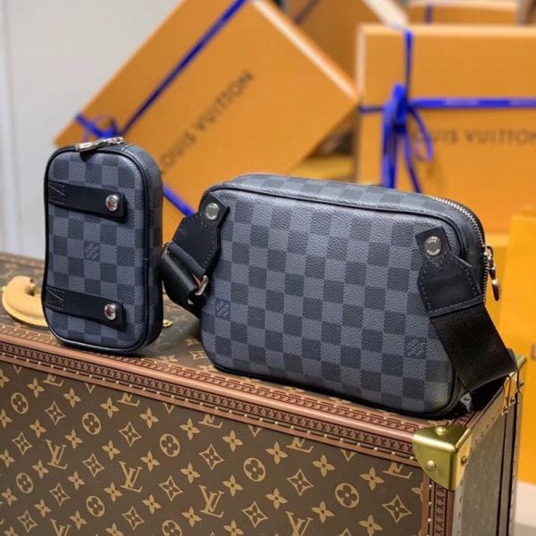 入手困難 ルイヴィトン ショルダーバッグ 偽物 スコットメッセンジャー ダミエグラフィット N50018 - 画像 (2)